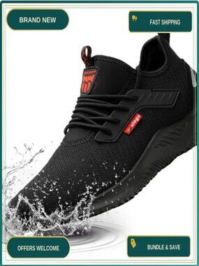Waterproof Steel Toe Safety Sneakers for Work, Puncture Proof, Lightweight